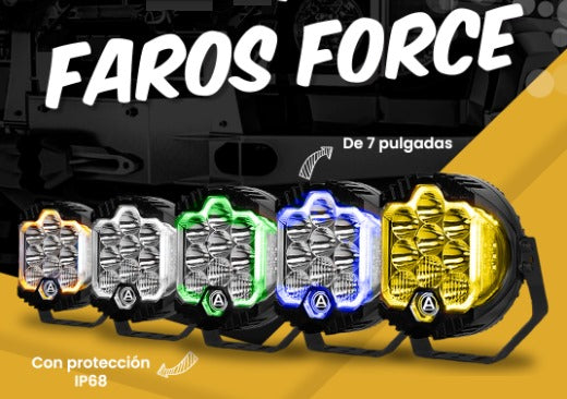 🔦 Faros FORCE LED 7" de Alta Potencia con Chip CREE – 8000LM / 90W / IP67