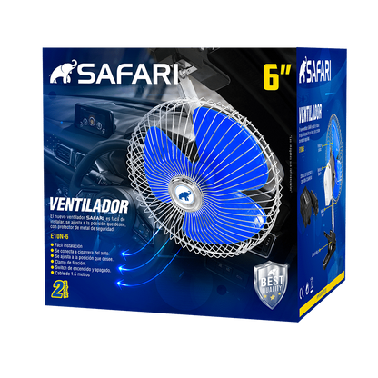 🌀 VENTILADOR PARA AUTO NEGRO 12V 06″