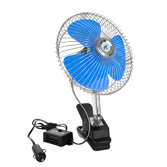 🌀 VENTILADOR PARA AUTO NEGRO 12V 06″