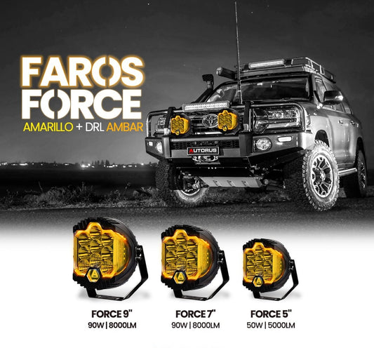 🔦 Faros FORCE LED 7" de Alta Potencia con Chip CREE – 8000LM / 90W / IP67